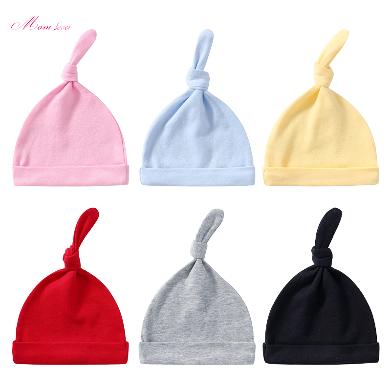 Sombrero de punto de algodón de color sólido para bebés
