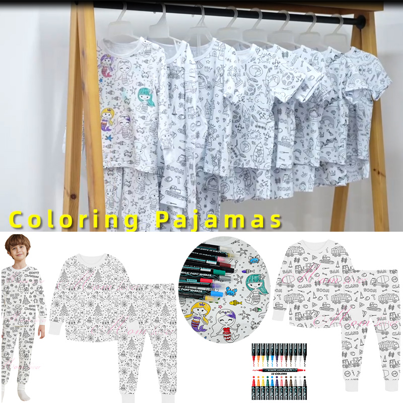 Pajamas para niños de colorear 3-8 años Niños Niñas Pajamas